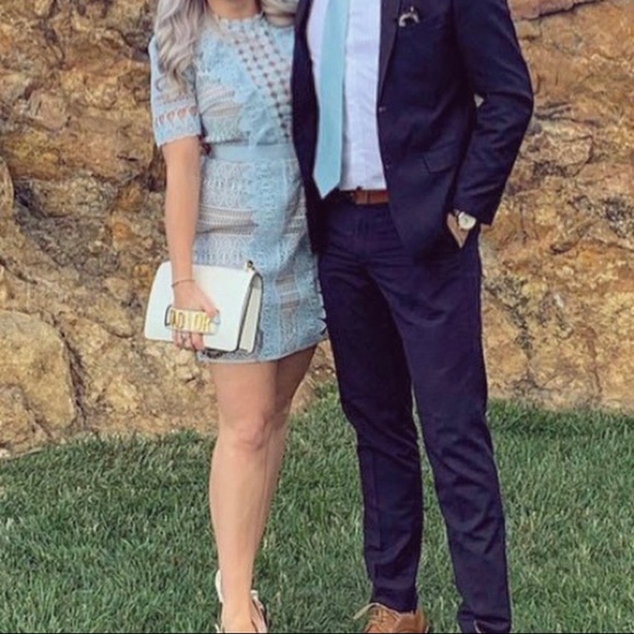 Self-Portrait Spiral Lace Mini Blue Dress US 8 - Picture 4 of 8